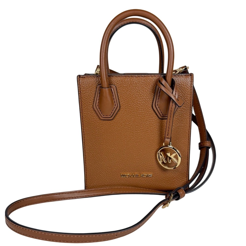 NWOT MICHAEL KORS Mercer Pebbled Leather Crossbody Bag, Extra-Small North-South